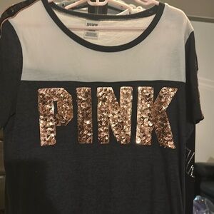 Victoria’s Secret Pink gold sequin shirt